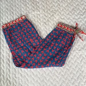 Mara Hoffman Swim Medium Blue & Red Evil Eye Pants